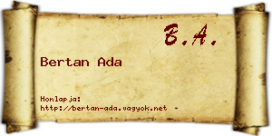 Bertan Ada névjegykártya